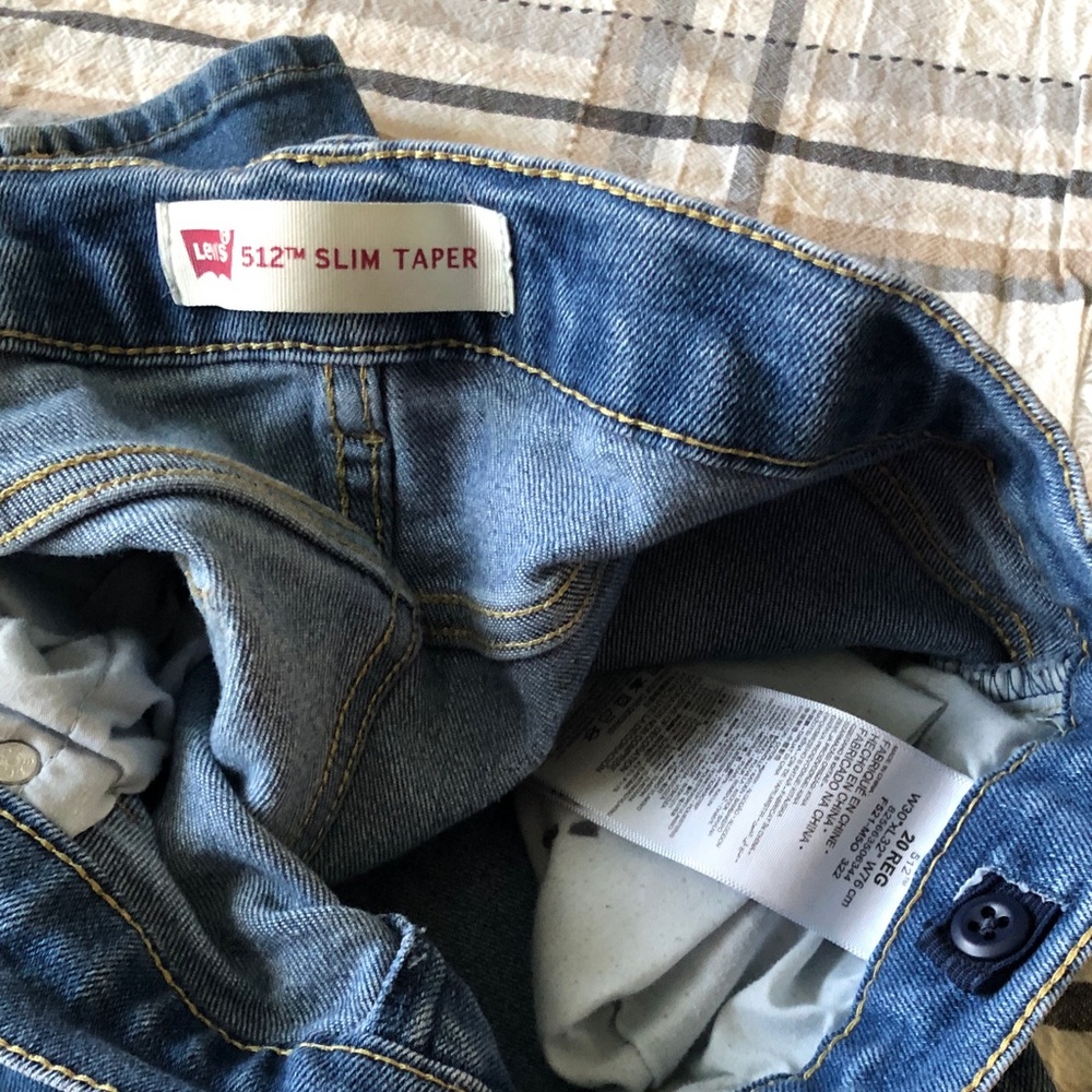 Boys Levi's 512 Slim Taper Blue Denim Jeans with Contrast Stitching